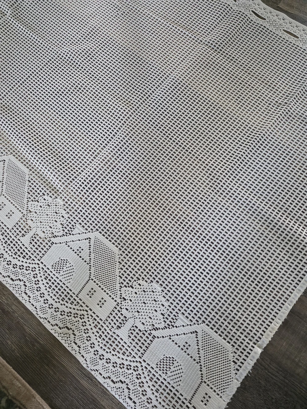 Lace Curtain Panel  House-Pattern Border